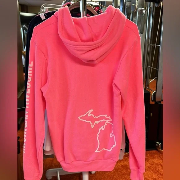 NWOT Pink Zip-Up Michigan Hoodie - Small - Picture 2 of 2
